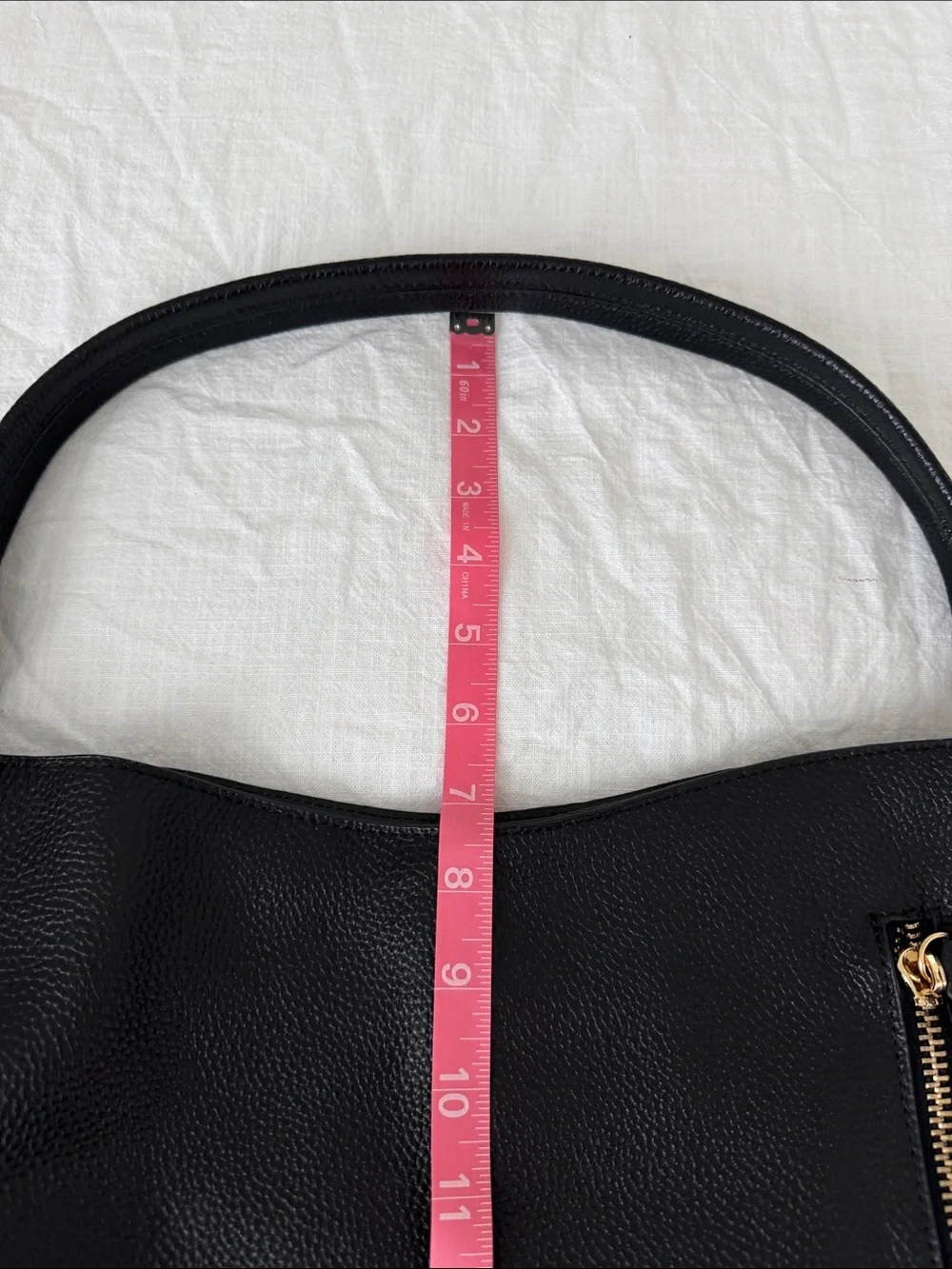 NWOT Tote Le Monde Florence Slouch Bag Black Pebbled Leather Quiet Luxury Hobo